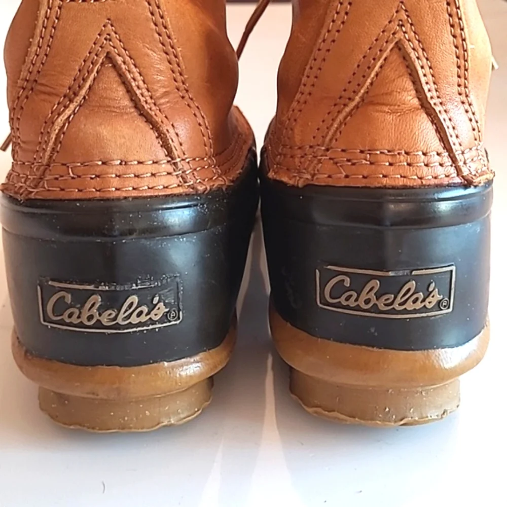 Cabela's Duck Boots Waterproof Lace Up Rain / Snow Ankle Booties Steel Shank 8